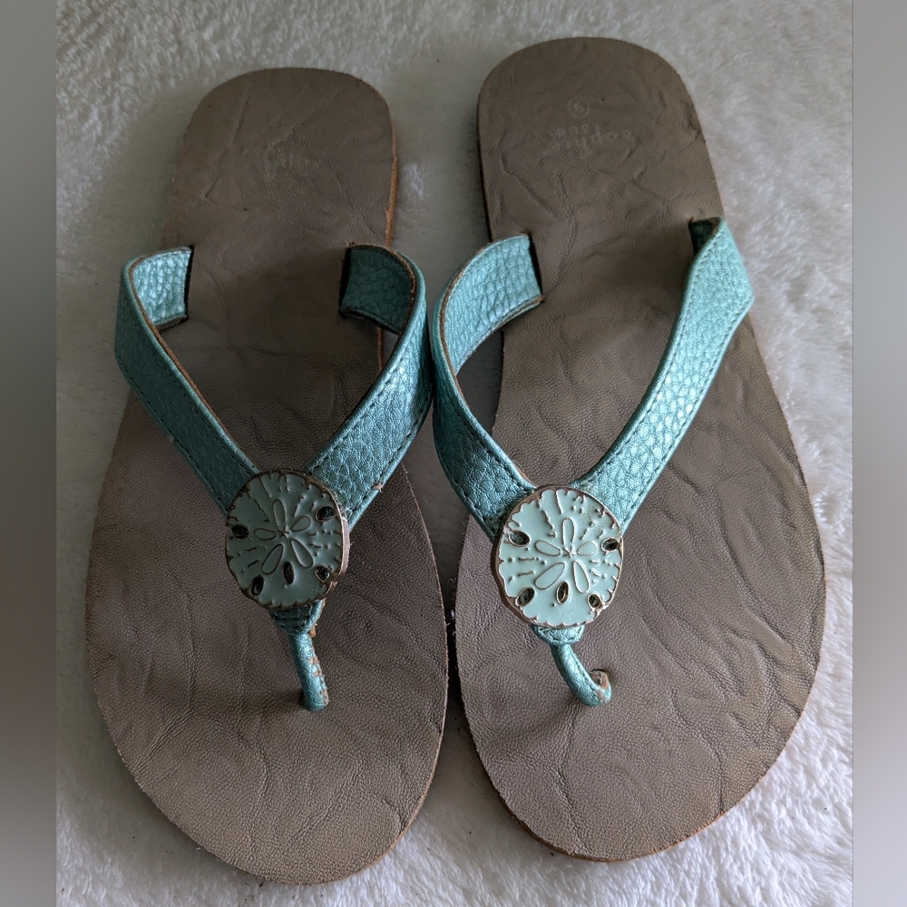Women's Teal Green Sandals Size 9 By Sophie Sue